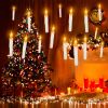 12Pcs Flameless Floating Candles LED Magic Hanging Candle Light Battery Operated Flickering Warm Light Window Candle With Magic Wand Remote for Hallow