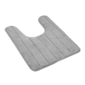 U Shaped Bathroom Rugs Contour Non-slip Toilet Mat Absorbent Cozy Velvet Floor Mat 23.62 x 19.69in (Option: FastDryBathMat Grey)