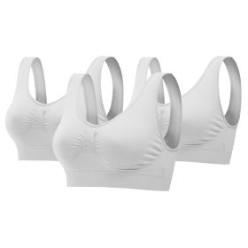 3 Pack Sport Bras For Women Seamless Wire-free Bra Light Support Tank Tops For Fitness Workout Sports Yoga Sleep Wearing (Option: Bra WHWHWH  S)
