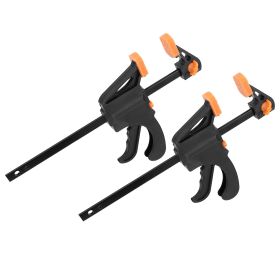 2Pcs Wood Working Bar F Clamp Grip Quick Grip Ratchet Release Squeeze Clamps For Carpentry DIY Woodwork (Option: FClampGripRachet 8in)