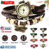 Vintage Women\'s Watch Bohemian Handmade Leather Watch Quartz Wrist Watch Fashion