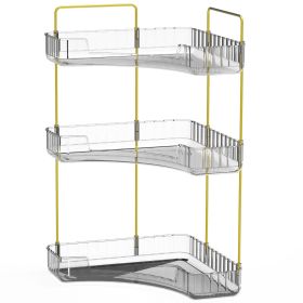Bathroom Countertop Organizer 3 Tier Corner Makeup Storage Shelf Vanity Cosmetic Perfume Tray Clear Corner Rack for Bedroom Bathroom Kitchen (Option: Organizer 3TierWhite)