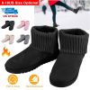 Women Lady Snow Boots Suede Mid-Calf Boot Shoe Short Plush Warm Lining Shoes w/ Anti-slip Rubber Base Knitting Design