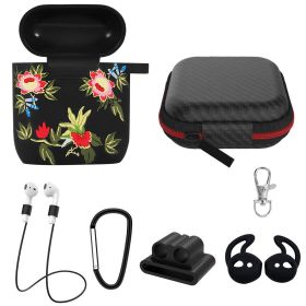 Silicone Case for Apple AirPod 1 2 AirPods Protective Cover Skin w/Strap Ear Hooks Watch Band Holder (Option: AP12Case RedFlower)