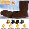 Women Ladies Snow Boots Waterproof Faux Suede Mid-Calf Boots Fur Warm Lining Shoes