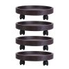 4Pcs 12.8IN Or 14IN Plant Caddy With Wheels Up to 187LBS Load Capacity Rolling Plant Stand With 4Pcs 360° Swirling Wheels For Indoor Outdoor
