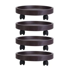 4Pcs 12.8IN Or 14IN Plant Caddy With Wheels Up to 187LBS Load Capacity Rolling Plant Stand With 4Pcs 360° Swirling Wheels For Indoor Outdoor (Option: 4PcsPlantStand 12In)