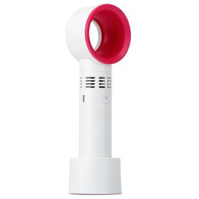 Portable Handheld Bladeless Fan Rechargeable Cooling USB Fan Desktop Use Fan w/ 3 Gears LED Indicator Cooling Fan (Option: BladelessFan White)
