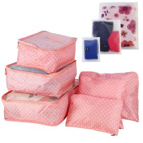 9Pcs Clothes Storage Bags Water-Resistant Travel Luggage Organizer Clothing Packing Cubes for Blouse Hosiery Stocking Underwear (Option: 9PcsClothesStorageBag PNKSpot)
