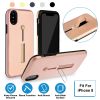 Finger Strap Phone Case for iPhone  8 Drop-prot ection Finger Ring Rugged Phone Case with Kickstand Dual Layer Case