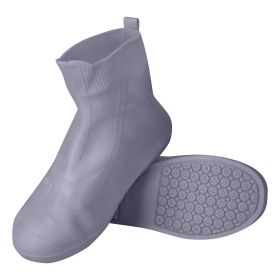 Waterproof Shoe Covers Reusable Not-Slip Rain Shoe Covers Protectors Foldable TPE Rubber Shoe Protectors For Men Women Kids (Option: ShoeCover BlackM)