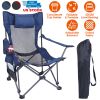 Foldable Camping Chair 330LBS Load Heavy Duty Steel Lawn Chair Collapsible Chair with Reclining Backrest Angle Cup Holder Pillow Side Pocket Carry Bag