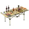Folding Camping Table Portable Lightweight Carbon Steel Roll-up Picnic BBQ Desk with Carry Bag Heavy Duty for Outdoor Beach Backyard Party Patio Campi