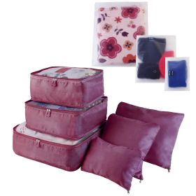 9Pcs Clothes Storage Bags Water-Resistant Travel Luggage Organizer Clothing Packing Cubes for Blouse Hosiery Stocking Underwear (Option: 9PcsClothesStorageBag Burgundy)