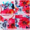Women Summer Shirts Tops Loose Short Sleeve T Shirts Casual Floral Printed Button Shirts Blouse S-XXL