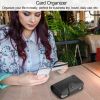 Credit Card Holder Wallet PU Leather Snap Closure Purse Accordion Case with 12 Pcs Card Slots