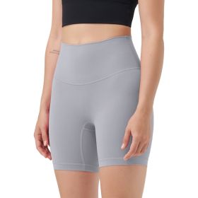 Women\'s High Waist Biker Shorts Tummy Control Pants Athletic Leggings Spandex Booty Shorts with 6.3In Inseam No Front Seam for Workout Yoga Running V (Option: BikerShorts GreyXL)