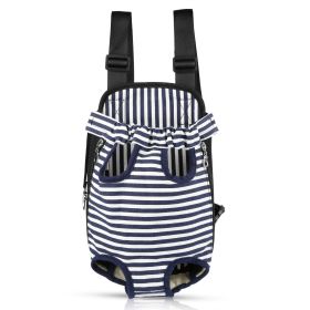 Dog Carrier Backpack Legs Out Front Pet Backpack Carrier Travel Bag Adjustable Shoulder Straps for Hiking Camping Shopping Biking (Option: PetCarryBag StripL)