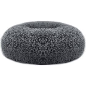 Pet Dog Bed Soft Warm Fleece Puppy Cat Bed Dog Cozy Nest Sofa Bed Cushion For S/M Dog (Option: PetCalmingBed DGrayM)
