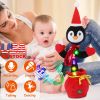 Kid Electric Dance Toy Christmas Elk Snowman Senior Penguin Plush Toy Interactive Sing Song Whirling Mimicking Recording Light up Toy