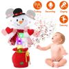 Kid Electric Dance Toy Christmas Elk Snowman Senior Penguin Plush Toy Interactive Sing Song Whirling Mimicking Recording Light up Toy