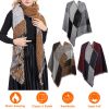 Women Winter Warm Scarf 74.8x25.6In Long Soft Knitted Shawl Extra Thick Plaid Blanket Wrap Cape