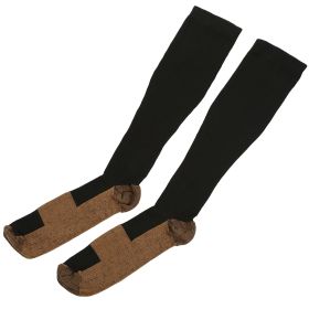 Unisex Copper Compression Socks Women Man Durable Hose Graduated Support Socks for Running Nursing Shin Splints Edema Swelling Recovery (Option: CompressionSock SMBlack)