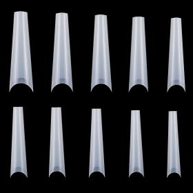 500Pcs False Nail Tips C Curve Half Cover French Nails Extra Long Fake Finger Nails For Nail Art Salons Home DIY 10 Sizes (Option: NailTips Natural)