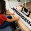 Folding Piano Keyboard 88 Keys Rechargeable Full Size Semi Weighted Piano Digital Electronic Piano with LCD Screen Carry Bag Mic Sheet Music Stand Sti