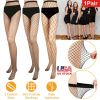 Women Fishnet Tights Sexy High Waist Fishnet Pantyhose Stretchy Mesh Hollow Out Tights Stockings w/ Small Medium Large Hole Choices