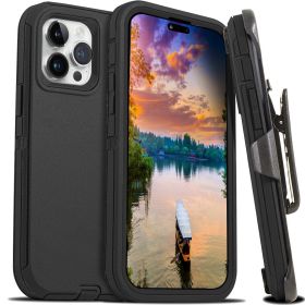 Shockproof Phone Case Anti-Shock All-Round Protection Phone Case Cover with Belt Clip Fit for iPhone 14/14Plus/14Pro/14Pro Max/13/13Pro/13Pro Max/12/1 (Option: Case 12ProMax)