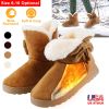 Women Ladies Snow Boots Super Soft Fabric Mid-Calf Winter Shoes Thickened Plush Warm Lining Shoes w/ Anti-slip Rubber Base Bowknot