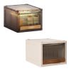 16.5L Stackable Storage Bin Plastic Drawer with Lid Closet Organizer Two Ways Opening Storage Box for Closet Kitchen Living Room Bedroom