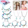 66Pcs Charm Bracelet Making Kit Kids\' Jewelry Necklace Making Kits Colorful DIY Charm Beads Pendant Set Jewelry Decor Supplies with Gift Box for 5-12