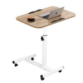 Rolling Laptop Table Portable Computer Desk Movable Table with Adjustable Height Tilting Angle (Option: LaptopDesk Wooden)
