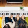 Folding Piano Keyboard 88 Keys Rechargeable Full Size Semi Weighted Piano Digital Electronic Piano with LCD Screen Carry Bag Mic Sheet Music Stand Sti
