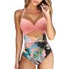 Women’s One Piece Swimsuit Beachwear Swimwear Tummy Control Cutout High Waist Bathing Suit Wrap