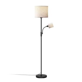 67.32In Mother Daughter Floor Lamp with Linen Shade 3200K Brightness 360° Adjustable Reading Light Modern Decoration Standing Lamp for Living Room Bed (Option: FloorLamp Beige)