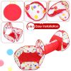 3 In 1 Child Crawl Tunnel Tent Kids Play Tent Ball Pit Set Foldable Children Play House Pop-up Kids Tent w/Storage Bag for Indoor Outdoor Travel Use