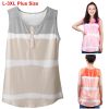 Women Tie-dye Sleeveless Tank Tops Summer Loose T Shirts Tops Button Down Shirts Vest Blouse Plus Size