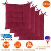 4Pcs Chair Cushion Pads Pillow 17.72x17.72x2.37in Soft Tie On Square Sitting Mats For Home Office Car Sitting Travel