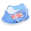 Foldable Baby Travel Bed Portable Infant Mosquito Net Tent Crib Cradle w/ Pillow Mattress Music Box for 0-3 Kids