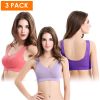 3 Pack Sport Bras For Women Seamless Wire-free Bra Light Support Tank Tops For Fitness Workout Sports Yoga Sleep Wearing