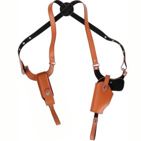 Shoulder Holster With Adjustable Straps Magazine Holder Vertical PU Leather Gun Holster For Concealed Carry Fit For M1911 Glock Sig Sauer (Option: ShoulderHolster Brown)