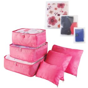9Pcs Clothes Storage Bags Water-Resistant Travel Luggage Organizer Clothing Packing Cubes for Blouse Hosiery Stocking Underwear (Option: 9PcsClothesStorageBag HotPink)