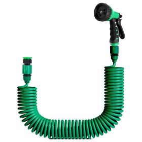 EVA Recoil Garden Hose Flexible Self-coiling Water Hose with 3/4” and 1/2” Adapter with 7 Spraying Modes for Boat Greenhouse Yard Patio (Option: CoilGardenHose 20M)