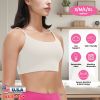 Women Strap Sport Bras Padded Strappy Crop Square Neck Low Impact Bras Sexy Fitness Tank Tops with Removable Pads Flat Straps for Gym Yoga Workout Run