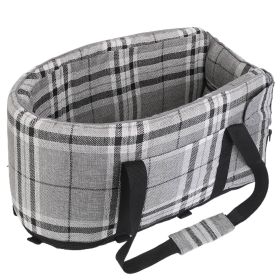 Console Pet Car Seat with Storage Pocket Booster Car Seat Portable Pet Travel Bag Machine Washable Pet Seat Fit For Small Dog Cat (Option: PetCarSeat BlackWhite)