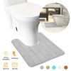 U Shaped Bathroom Rugs Contour Non-slip Toilet Mat Absorbent Cozy Velvet Floor Mat 23.62 x 19.69in