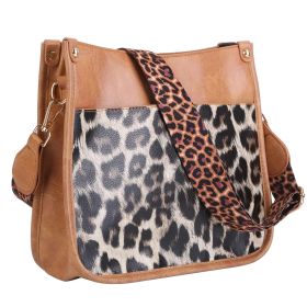 Women Fashion Leather Crossbody Bag Shoulder Bag Casual Handbag with Flexible Wearing Styles Adjustable Guitar Strap (Option: CrossbodyBag Leopard)